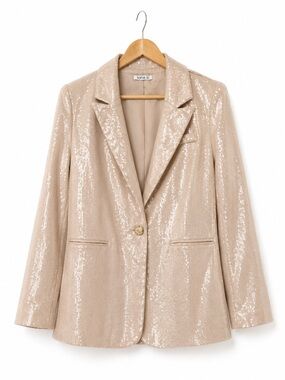 Lane Bryant Beige Sequin Blazer Jacket